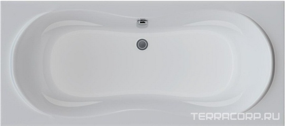 Ванна DINAMIKA 180*80 см, акриловая, расположение слива по центру, без каркаса, слива-перелива, цвет белый ZZ
