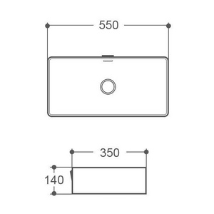 Раковина керамическая накладная Aquanet PERFECT-3 550х435х140 (00273673),БЕЗ отверстия под смеситель, ZZ Aquanet Soul 00273673