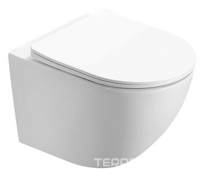 Унитаз подвесной MORANO 370х370х500 мм, безободковый, быстросъем. сиденье с микролифт в компл., цв. белый  ZZ