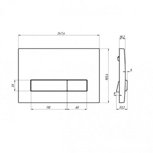 Клавиша  Line,  для инсталляции , двойной смыв, цв. матовый никель, ZZ Berges ATOM 049229