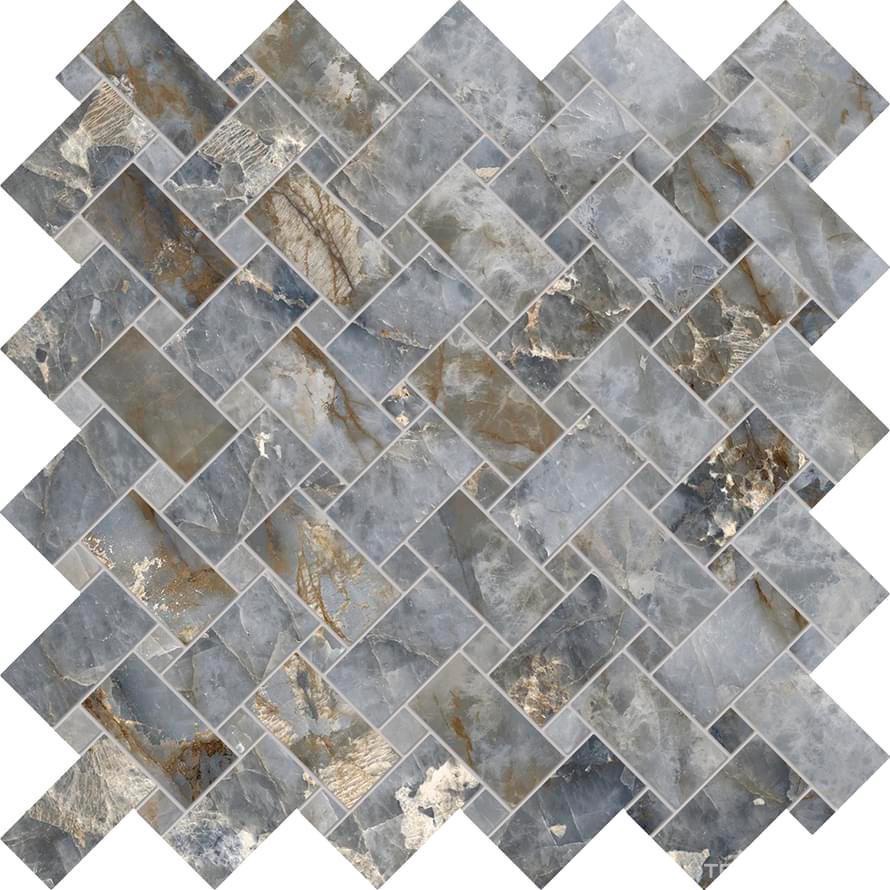 Мозаика Emil Ceramica Tele Di Marmo Revolution INTRECCI BLU ANDE LAPPATO ZZ30x30 Серый, фото 3