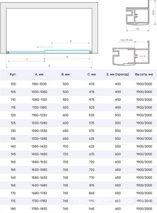Душевая дверь в нишу  155 см, профиль черный матовый, стекло бронза ZZ Vegas Glass ZP NOVO ZP NOVO 155 02М 05