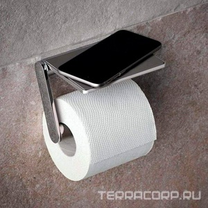 Держатель д/туал. бумаги, с полочкой, (цв.хром),  ZZ Keuco Plan 14973 010000