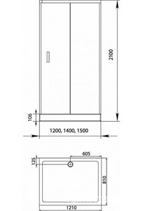 Душевое ограждение 1208-12, стекло - прозрачное, профиль - хром, без поддона ZZ Aquanet Alfa 00168417