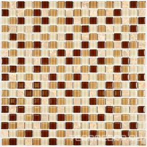 Мозаика Bonaparte Мозаика стеклянная с камнем Scarlett (15x15x4) 30x30 Комбинированный 
