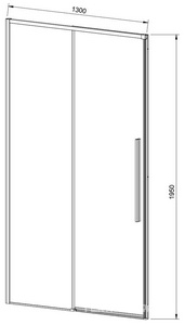 Дверь для душа, в нишу 1300хh1950мм, раздвиж, 1 дверь, 1 неподв.секция, правая/левая, (стекло прозрач.6мм Easy Clean, фурн.цв.хром),  ZZ Vincea Slim-N VDS-4SN130CL