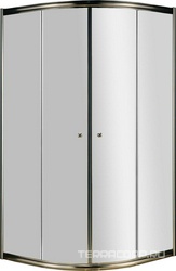 Душевой уголок 1000х1000хh1950мм, 1/4 круга, R550мм, две раздвижные двери (стекло прозрачное 6мм, фурнитура цв.бронза), Giubleo ZZ
