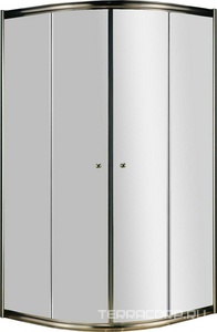 Душевой уголок 1000х1000хh1950мм, 1/4 круга, R550мм, две раздвижные двери (стекло прозрачное 6мм, фурнитура цв.бронза), Giubleo ZZ Cezares Giubileo GIUBILEO-R-2-100-SCORREVOLE-C-Br