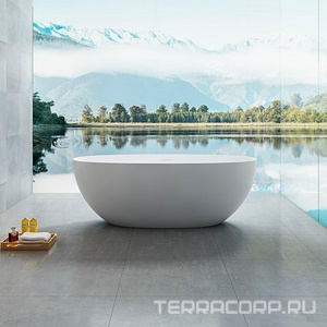 Ванна 1700х750хh550мм, отдельностоящая, интегрир.слив перелив, д/к в цвет ванны в компл.,(иск.камень Solid Surface цв.белый мат), Vincea ZZ Vincea Ванны VBT-6S01MW