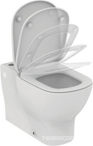 Чаша напольного пристенного унитаза 365х665мм, безободк. Aquablade, без сиденья и бачка, крепёж в компл.,  Ideal Standard Tesi T008201