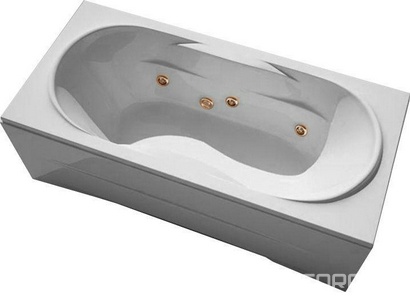 Ванна с гидромассажем 6 форс., 180х80х63см, на раме, фронтальная панель, слив/перелив в компл., (фурнит. ЦВ. БРОНЗА),  ZZ Thermolux Demetra DEMETRA 180х80 г/м пневмо БРОНЗА