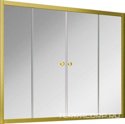 Шторка на ванну Z2V NOVO, 178-183х140 см, раздвижная, золото матовое, стекло прозрачное ZZ