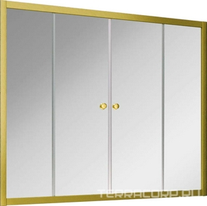 Шторка на ванну  NOVO, 178-183х140 см, раздвижная, золото матовое, стекло прозрачное ZZ Vegas Glass Z2V Z2V NOVO 180 03 01