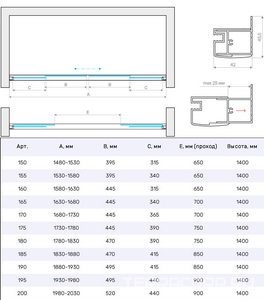 Шторка на ванну  NOVO, 178-183х140 см, раздвижная, золото матовое, стекло прозрачное ZZ Vegas Glass Z2V Z2V NOVO 180 03 01