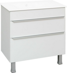 Тумба напольая 80 см, без раковины, 2 выдвижных ящик, цв. белый, XX