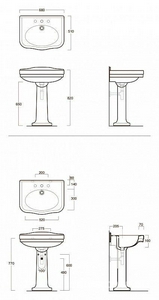 Пьедестал (для раковины 68см),  ZZ Simas Londra LO 905