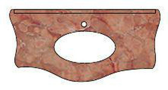 Столешница 128х57хh7см, 1 отв. д/смесит., (мрамор цв. Marmo Rosso Verona),  ZZ Cezares Carlotta CARL04.M2 Rosso Verona 1 fori