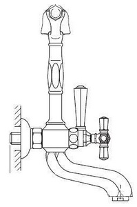 Смеситель для ванны, с душевым гарнитуром (кронштейн д/д, лейка, шланг в компл.), (цв. золото),  ZZ Nicolazzi Teide Four 1902 GO 45