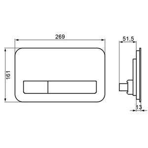 Клавиша двойного смыва (высококачественное безопасное стекло цв. белый глянец),  M200 ZZ Villeroy & Boch ViConnect 922400RE