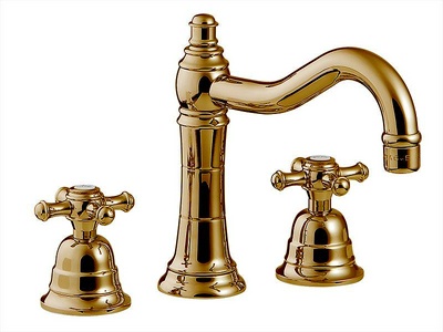 Смеситель для раковины, на 3 отв., Г-образн. излив, с д/к, (цв.бронза),  ZZ 3M Old italy 4417 UU