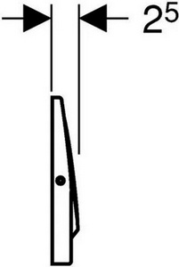 Клавиша смыва, для системы смыв/стоп, крепление на винтах, (металл нерж.сталь), Mambo Geberit Mamba 115.751.00.1