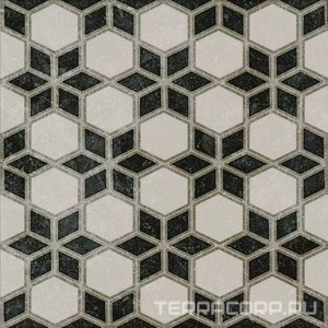 Керамогранит Kerama Marazzi Фреджио Декор  4 черно-белый ZZ20x20 Черный 