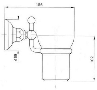 Стакан настенный, (цв. GF/золото),  ZZ Nicolazzi Classica 1488 GF