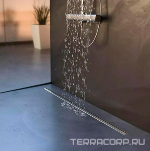 Водоотводящий желоб 600 мм, щелевой, поворотный с гидрозатвор d-50 мм, цв. хром ZZ Veconi Универсал V600SL