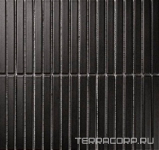 Мозаика Porcelain Mosaic Strip Mosaic 1.5х14.5 Y15F808  матовый 29.4х31.3 Черный 