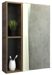 Зеркало-шкаф "-60" дуб, цв.тёмно-коричневый ZZ Comforty Штутгарт 00004151036
