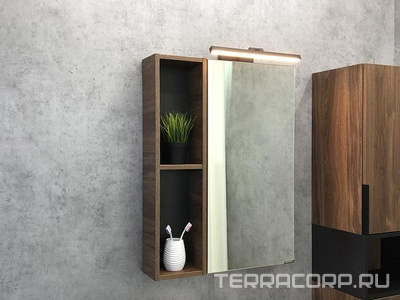Зеркало-шкаф "-60" дуб, цв.тёмно-коричневый ZZ Comforty Штутгарт 00004151036