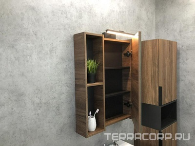 Зеркало-шкаф "-60" дуб, цв.тёмно-коричневый ZZ Comforty Штутгарт 00004151036