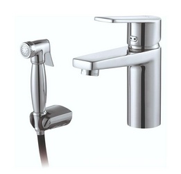 Смеситель D&K Lessing Rhein DA1322601 для раковины, с гигиеническим душем| 4x14x15