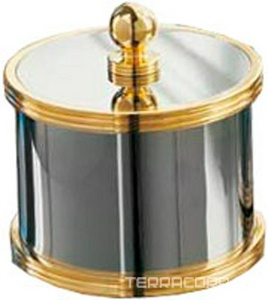 Баночка настольная с крышкой h12хR12см (хром/золото)  ZZ Pomd'or Dina 16.75.04.003