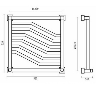 Полотенцесушитель Art.713CR 520х520 мм (ГВС), Margaroli ZZ Margaroli Quadri 713CR