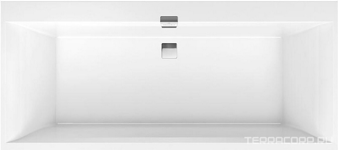 Ванна 1800х800хh450мм, прямоуг. модель, (кварил цв.белый), (ножки пласт. h145-180мм, слив-перелив, крышки цв.белый и хром в компл.,), Squaro Edge12 ZZ Villeroy & Boch Squaro Edge 12 UBQ180SQE2DV-01
