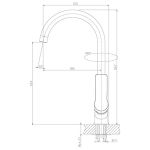Смеситель Rossinka -23 для кухонной мойки 11x36x22 Rossinka RS27 RS27-23