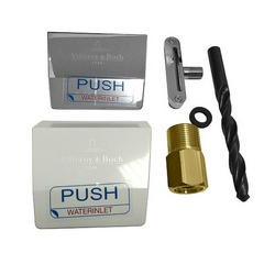 Подвод воды, пластик, встроен в перелив, максимальный расход воды: 20 л/мин, (цв.хромированный и белый) для ванны Squaro Edge 12 ZZ