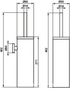 Ёрш напольный, (цв. хром),  ZZ Ideal Standard Iom A9108MY