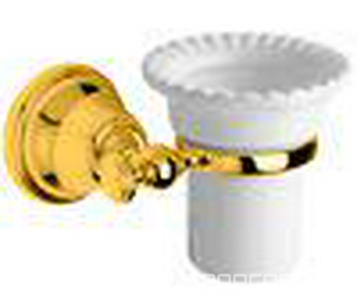 Стакан настенный (цв.золото/керамика),  ZZ TW Collection Harmony TWHA109oro