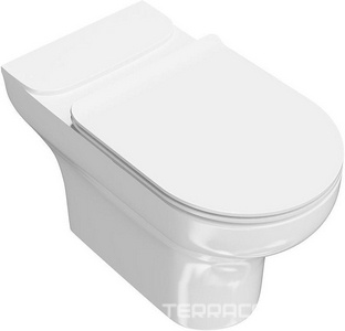 Чаша напольного безободкового унитаза BUONGIORNO, БЕЗ крышки арт.PLMR.seat.02\WHT, БЕЗ бачка, крепеж в компл., белый Kerama Marazzi Buongiorno BG.wc.01