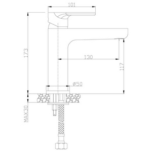 Смеситель Rossinka RS33 RS33-13 для раковины 5x17x17 Rossinka rs33 RS33-13