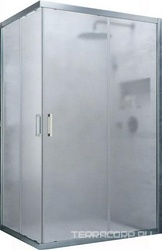 Душевое ограждение ZA-F NOVO, 120x100x200 см,  профиль матовый хром , стекло сатин, ZZ
