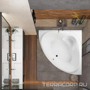 Ванна угловая 150x150xh45см, без панели и каркаса, (акрил цв.белый), Athena ZZ Vagnerplast athena VPBA150ATH3E-04