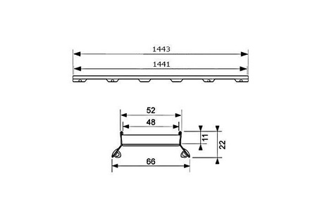 Основа под плитку для дренажного канала 1500мм (нерж. сталь, прямая), Plate 2 ZZ Tece Tecedrainline 601572
