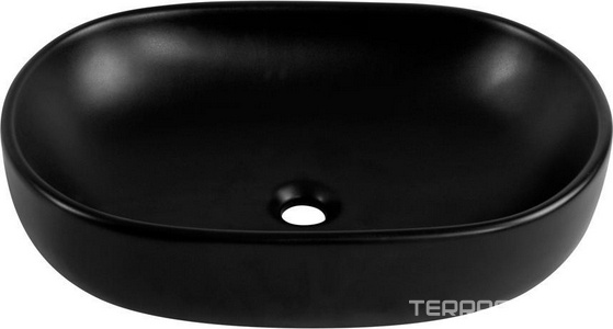 Раковина накладная на столешницу, круглая 600х420хh140мм, без отв.д/смесит., без перелива, (цв.черный матовый), BelBagno ZZ BelBagno Универсал BB1084-H301