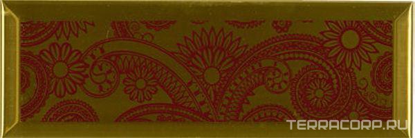 Керамическая плитка Absolut Keramika Monocolor 10x30 Decor Ornamental Gold Marron 10x30 Комбинированный, фото 3