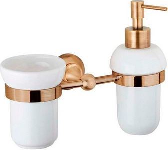 Стакан и дозатор настенные керамические, (цв.бронза),  ZZ Cezares Aphrodite APHRODITE-TDTS-02