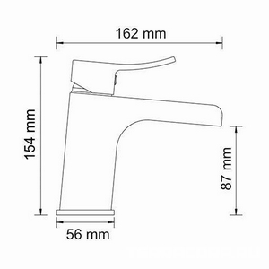 Смеситель для раковины, без донного клапана, хром ZZ Wasserkraft aller 1069