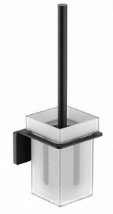 Ершик настенный,нержавеющая сталь/матовое стекло, цв. черный. ZZ Iddis slide SLIBSG0i47